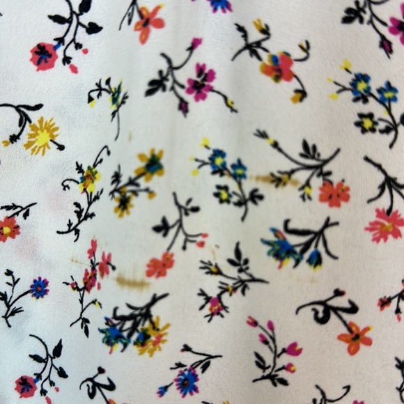 Gap White Floral Blouse with mid length ruffle sleeves Size XS - Picture 6 of 7